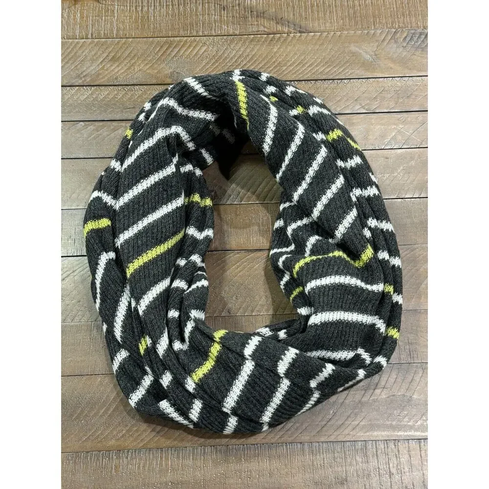 Michael Stars Gray/White/Yellow Infinity Scarf - EUC!